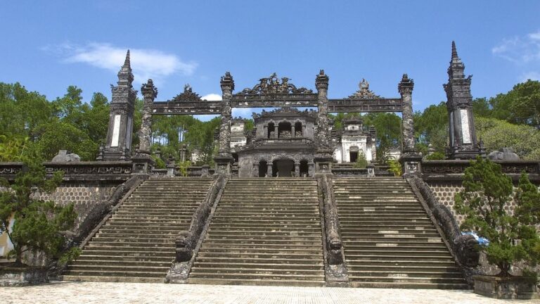 Entrance area of Khai Dinh Tomb in Hue, Vietnam